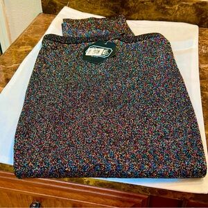 NWT-Rochelle California Rainbow Lurex Sparkle Knit Black Pants -Sz S